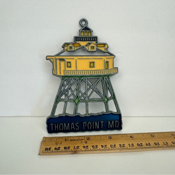 Vtg Thomas Point Maryland MD Suncatcher Retro Metal w Plastic Resin Souvenir - Picture 4 of 9